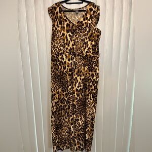 Leopard Print Sleeveless jumpsuit
